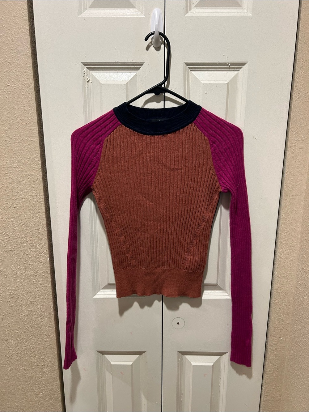 Rag & Bone Navaya Cotton Cashmere Blend Colorblock Sweater , XS - Picture 3 of 6